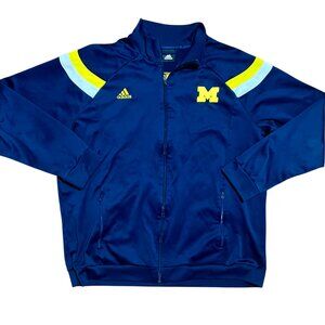 Michigan Wolverines Adidas Navy Embroidered Full Zip Track Jacket, Men's Large